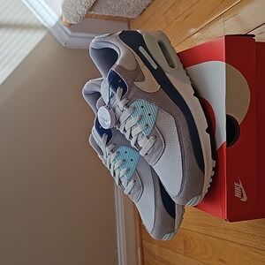 Nike Air Max 90 Shoes Platinum White Glacier Blue FN6958-001 Mens NEW 11.5 NEW